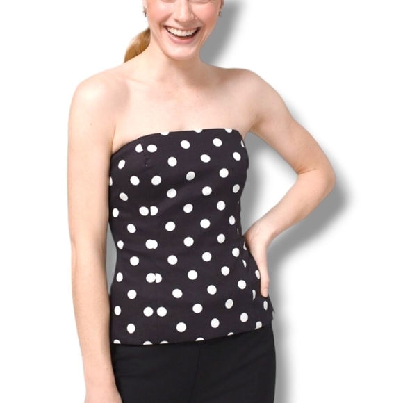 White House Black Market Dotted Bustier Top - Picture 1 of 7